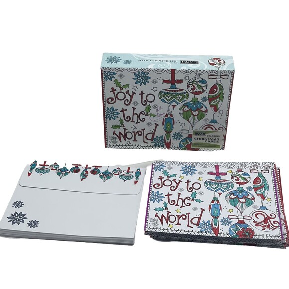 Lang Coloring Christmas Cards Joy The World 18 Cards - Picture 1 of 7